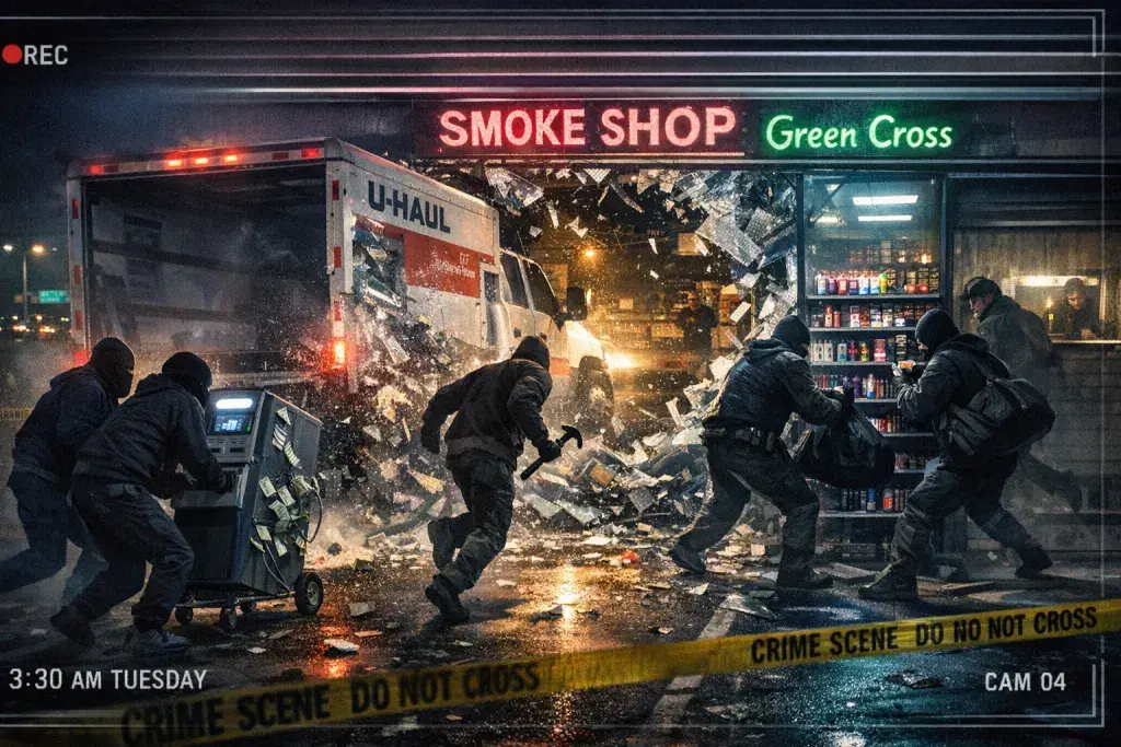 Burglars Ram U-Haul into North Houston Smoke Shop in Caught-on-Camera Raid
