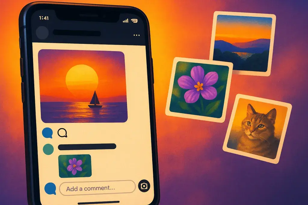Instagram photos in comments, explained